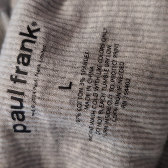 Paul Frank Logo Christmas Monkey Hooded Ribbed Juniors Shirt Size Large Nwot ❤ - Picture 5 of 5